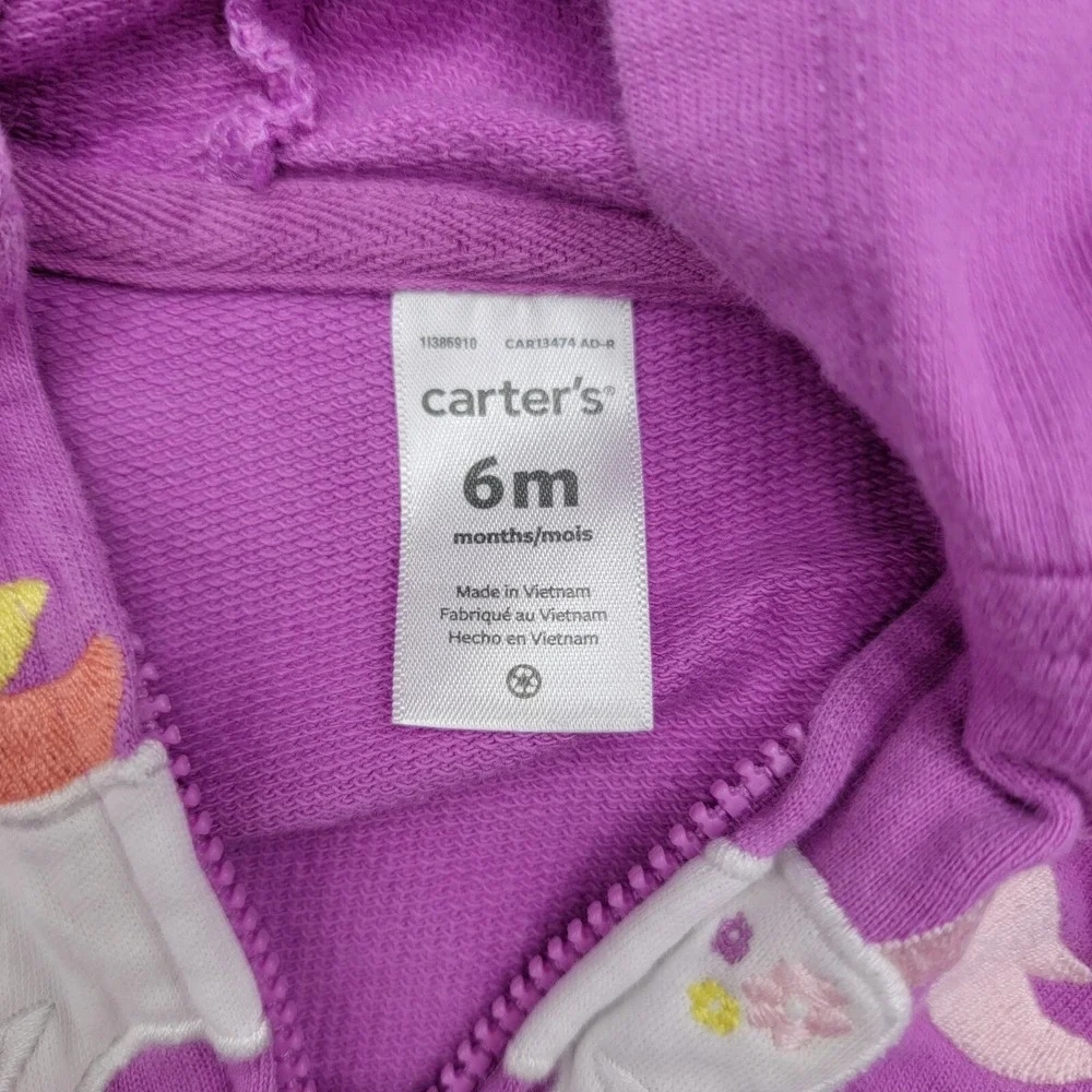 Baby's Hoodie Jacket by Carter's Purple in Color Size 6M